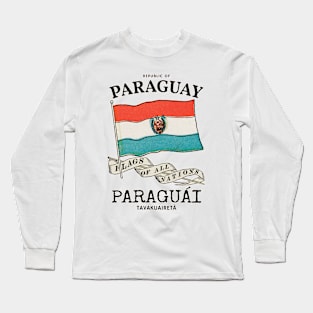 Vintage Flag of Paraguay Long Sleeve T-Shirt